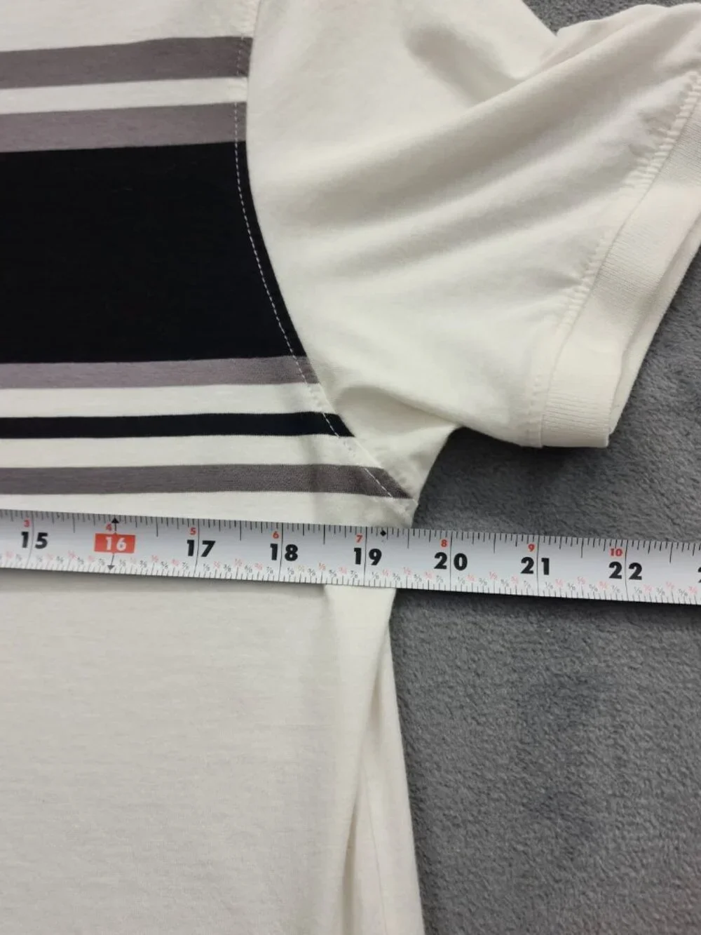 Calvin Klein CK Slim Fit Polo Shirt Men L White Striped 100% Cotton - Picture 8 of 15